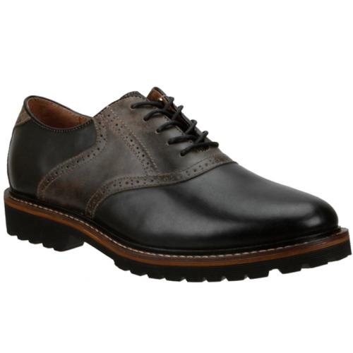 G.H.Bass & Co "Edison" Black Genuine Leather Saddle Oxford Shoes